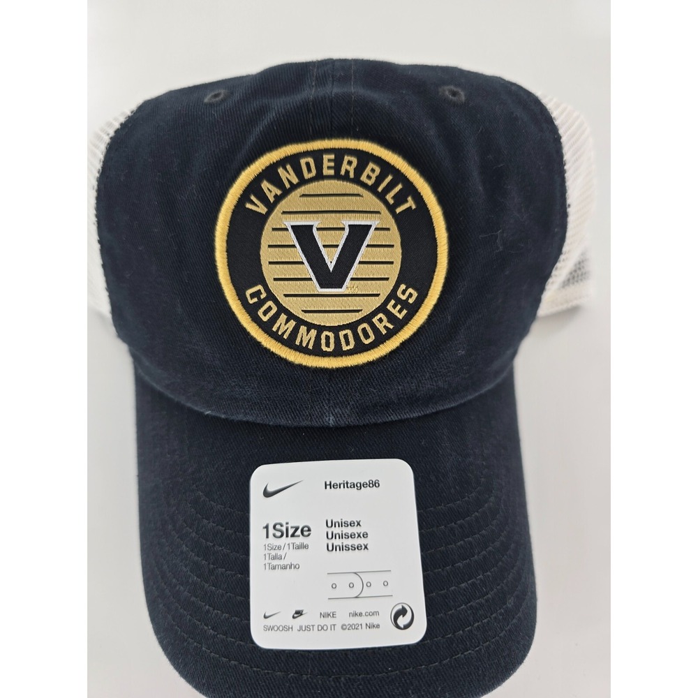 Nike‎ Vanderbilt University Heritage86 Trucker Hat Black OSFM Adjustable
